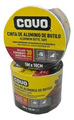  Cinta Impermeable De Butilo Aluminio Rollo De 5mtros Covo