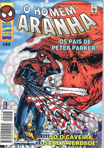 O Homem-aranha N° 153 - 84 Páginas Em Português - Editora Abril - Formato 13,5 X 19 - Capa Mole - 1996 - Bonellihq Cx03 Abr24