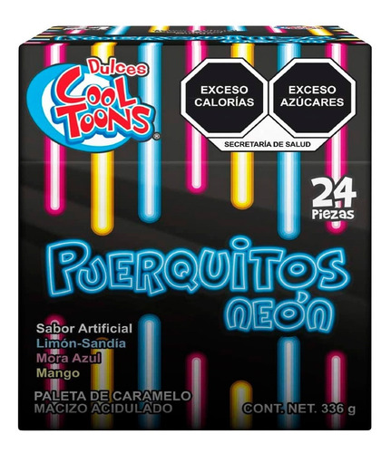 Paleta De Caramelo Cool Toons 24 Paleta 336gr