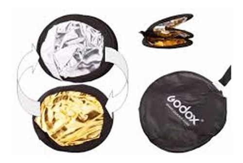 Rebotador Godox 2 En 1 Dorado Plateado 60cm Incluye Estuche