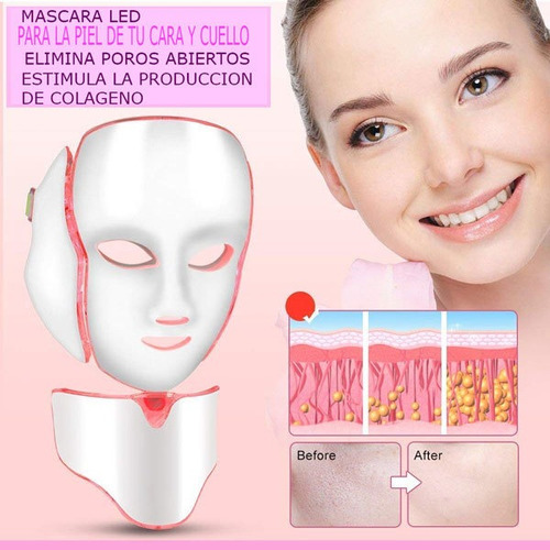 Mascara Led Fototerapia Elimina Arrugas Manchas Acné Cuello