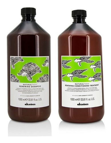 Kit Davines Natural Tech Renewing Shampoo 1l + Cond 1litro