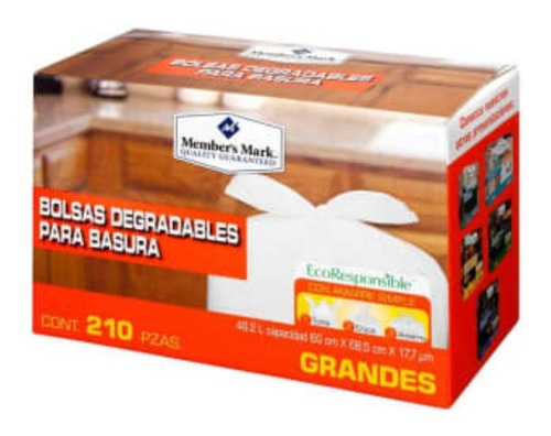 Bolsas De Basura Grandes Member´s Mark (210 Bolsas) De 49.2l Color Blanco