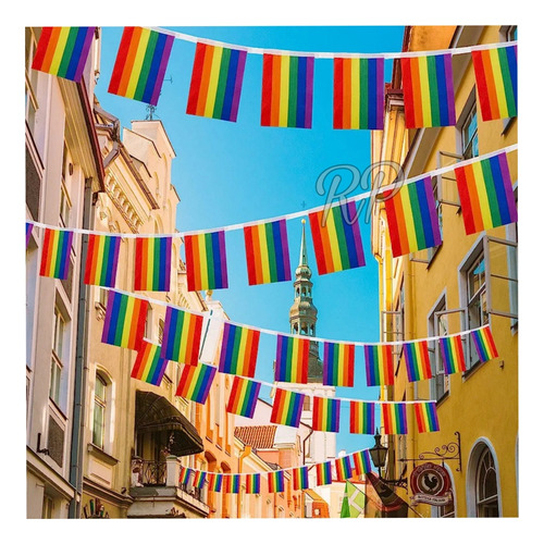 Guirnalda Bandera, Banderín Multicolor Arcoiris 3 Mts.lgbt+ 