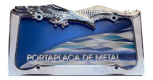 Porta Placas De Metal Modelo Calavera Águila Cazando  (par)