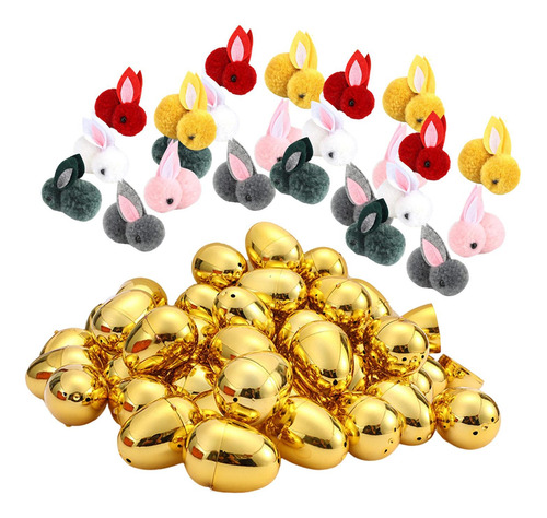 Cestas De Huevos De Pascua Dorados Para Rellenar, 24 Piezas
