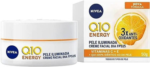 Crema facial antiseñal Nivea Q10 Energy Day Fps 15 50 g