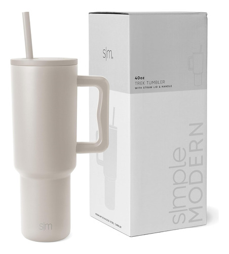 Vaso Simple Y Moderno De 40 Oz Con Asa Y Tapa De Pajita | Ta