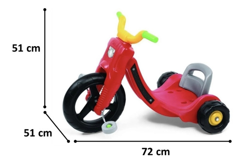 Triciclo Infantil Chopper Pata Pata Vegui Color Rojo