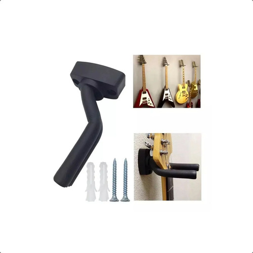 Soporte Para Guitara, Bajo, Ukelele, Cuatro De Muro O Pared Color Negro