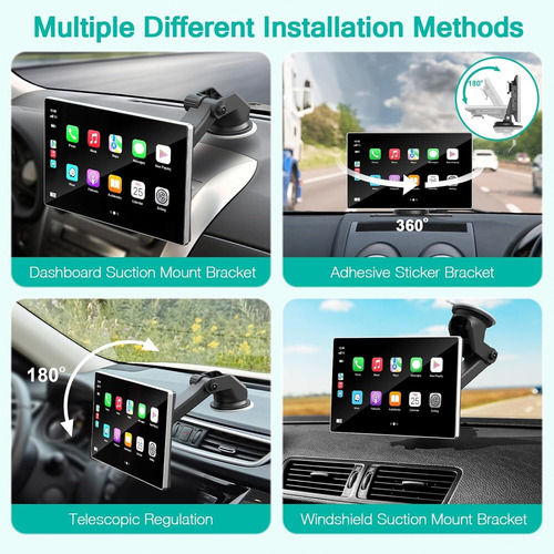 4k Monitor De Carro Portátil Carplay De 9 E Câmera Traseira