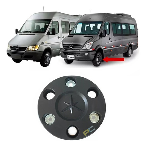 Calota Roda Dianteira Sprinter 413/515 - 2012 A 2018 Preta