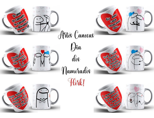 Pack Artes Dia Dos Namorados Para Canecas Flork