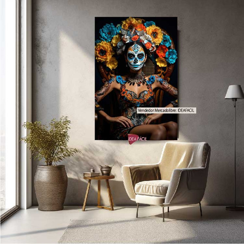 Cuadro Catrina Mexicana Canvas Grueso Cmc4 140x90