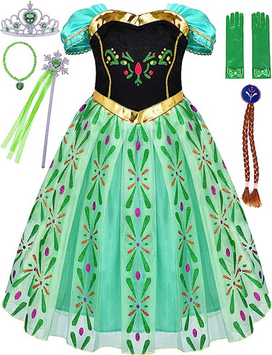 Girls Princess Costumes Frozen Anna Birthday Halloween Chris