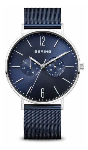 Reloj Hombre Bering 14240-303 Cuarzo Pulso Azul En Acero