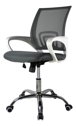 Silla Secretarial Jm-107w Mesh Gris, Reclinable, Ajustable