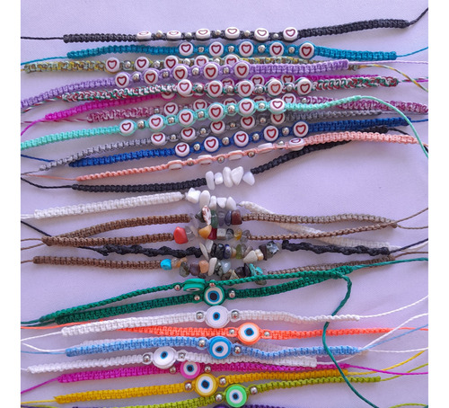 50 Pulseras Artesanales De Todo Tipo 