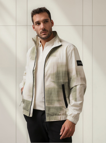 Chaqueta Diffused Grid Multicolor Calvin Klein