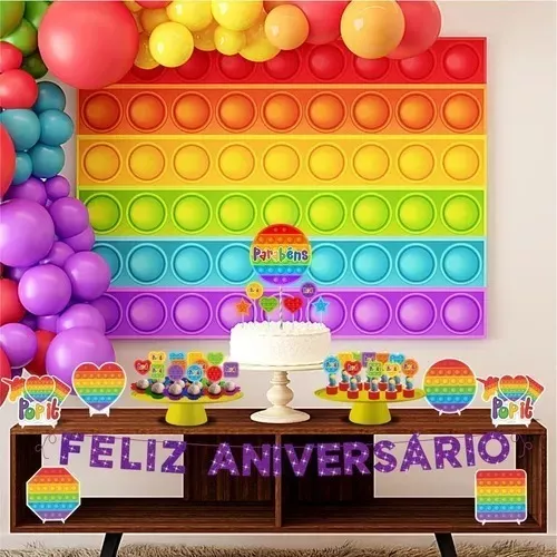 Kit Festa Fácil Pop It - Fidget Toy - Decoração Aniversário
