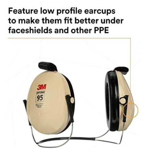 3m Peltor Optime 95 Orejeras Detrás De La Cabeza, Beige