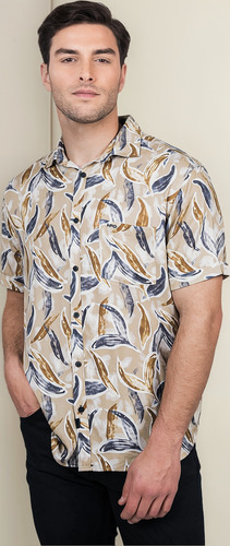 Camisa M/c Bowery Estampada Viscosa Regular Fit