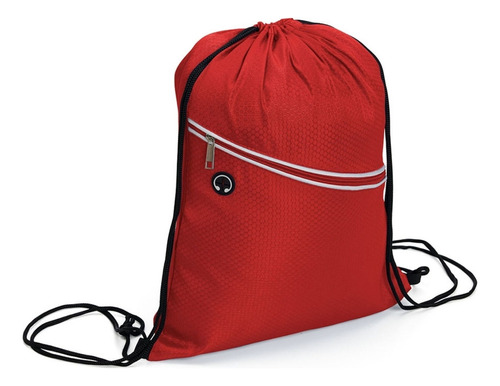 Bolsa Mochila Sacola Impermeável C/ Entrada P/ Fone Academia Cor Vermelho Desenho do tecido Liso