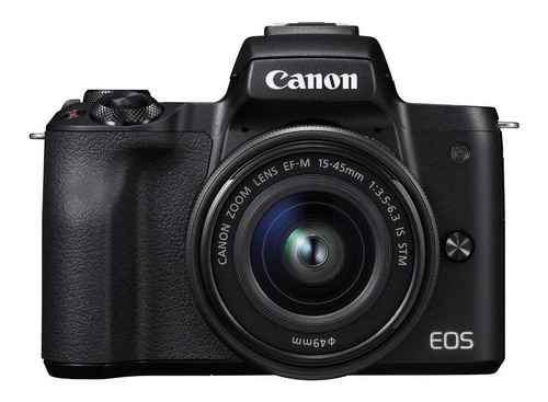 Canon EOS M Kit M50 + lente 15-45mm IS STM + lente 55-200mm IS STM sin espejo color negro