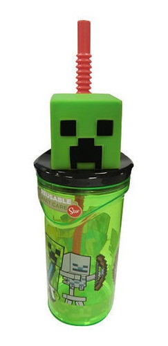 Vaso Alto Con Tapa Con Forma - Minecraft