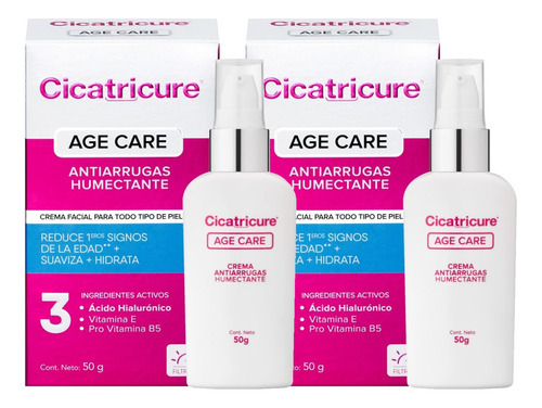 Pack Cicatricure 02 Age Care Antiarrugas Humectante 50g C/u