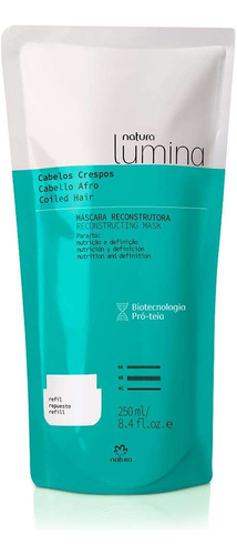 Refil Máscara Reconstrutora Para Cabelos Crespos Lumina