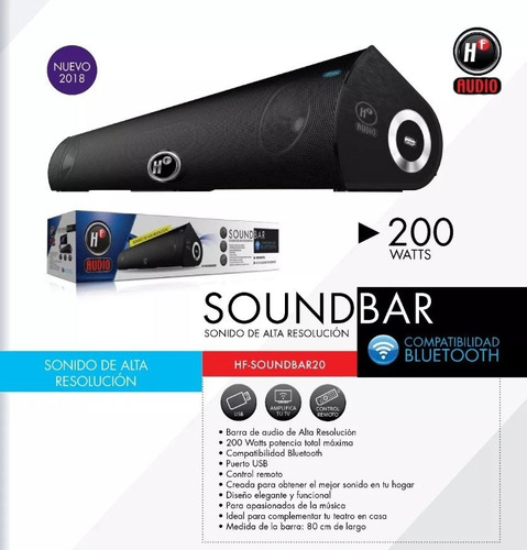 Barra De Sonido Bluetooth 200w Alta Resolución Hf-soundbar20