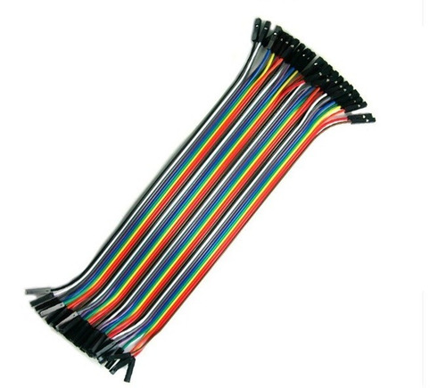 Imagen 2 de 5 de Pack 40 Cables Hembra Hembra 10cm Dupont Arduino Electronica