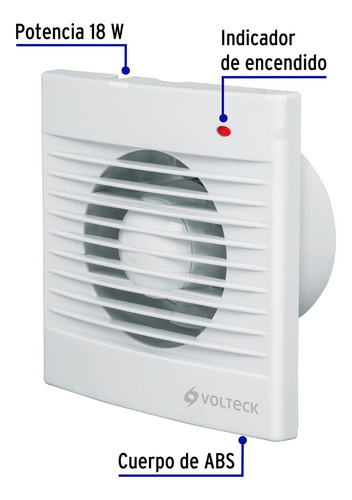 Extractor De Aire 4'' Color Blanco Volteck 48530