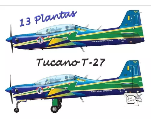 Kit P/ Montar Masterkit 1/72 Avião Tucano T-27, Playtoy Brinquedos