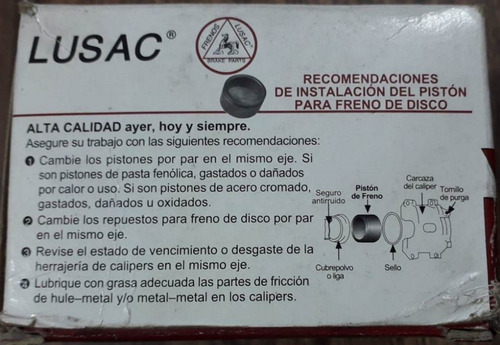 Piston Freno De Disco Chrysler, Ford