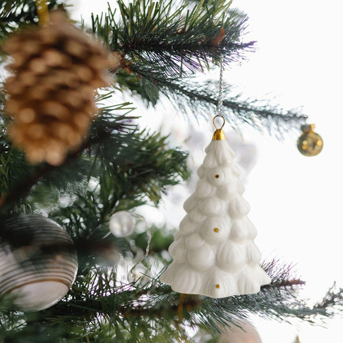 Nuevo Mini Adornos De Cedro De Árbol De Navidad De Cerámica