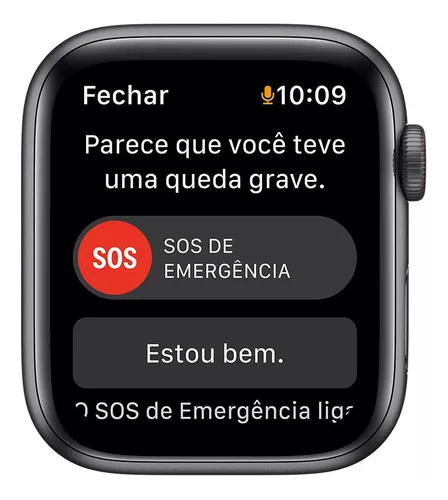 APPLE WATCH SE 44mm GPS - CAIXA CINZA ESPACIAL E PULSEIRA ESPORTIVA PRETA