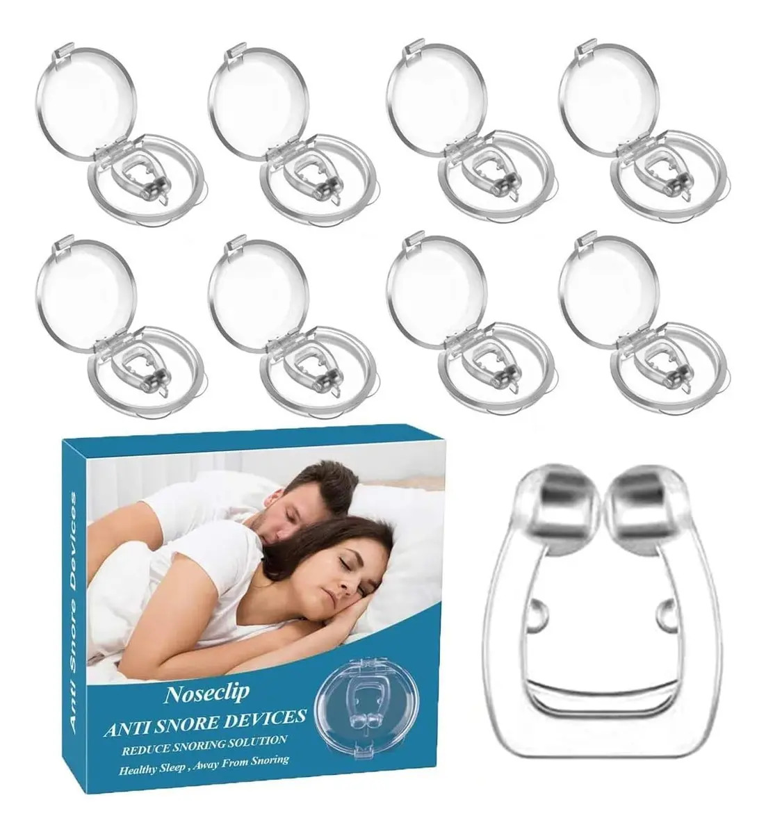 8 Pzs Clip Silicona Antironquidos Ayuda Dejar De Roncar Facilita Para Respira Bambino Bebe