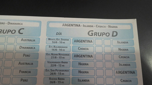 Fixture Mundial Rusia 2018 De Bolsillo Por 500u. En Blanco