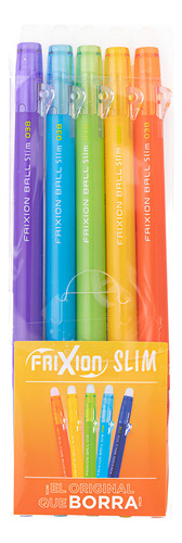 Set 5 Lápices Gel Pilot Frixion Ball Slim 0.38mm (ver Tonos) Trazo Set03