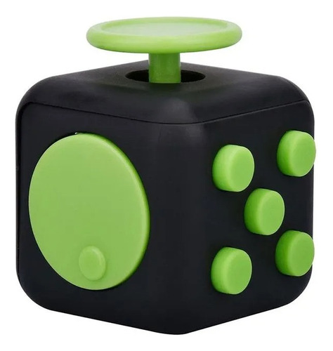 Cubo Fidget Cube Original Anti Estres - Negro/verde Goma Ya