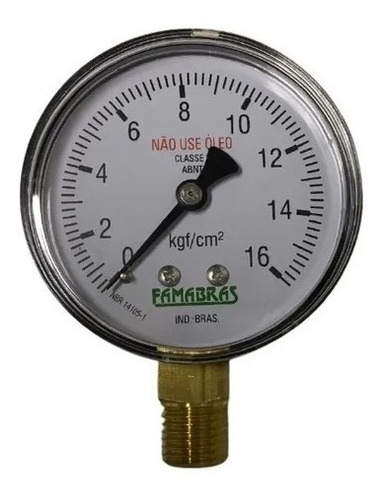 Manometro Ox/nitr Saida - 16kgf/cm2 R. 1/4 Npt Latao