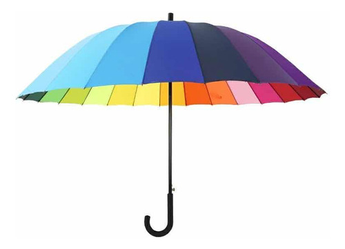 Paraguas Sombrilla Lluvia Umbrella De Colores Mango Largo