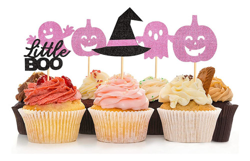 Keaziu 25 Pack Halloween Ghost Cupcake Toppers Little Boo Cu