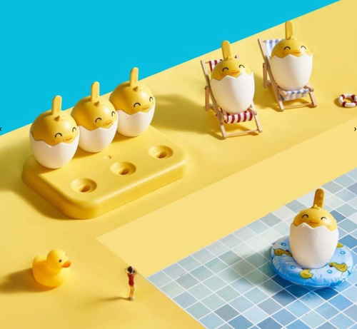 Molde Para Hacer Helados Niños Bebes X 6 Palitos Pollitos Color Amarillo