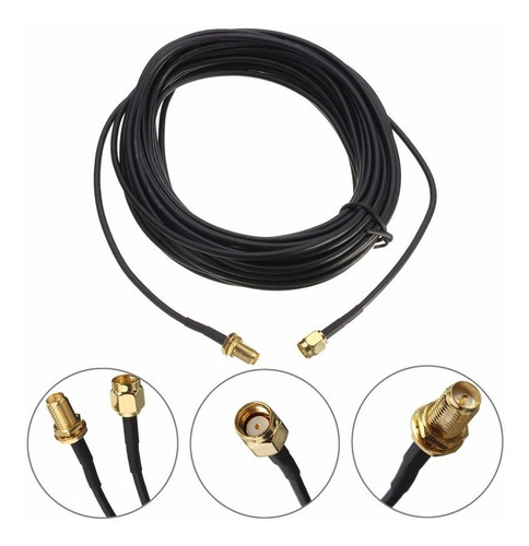 Cable Coaxial Rp-sma Extensión Antena Internet Wifi 9 Metros