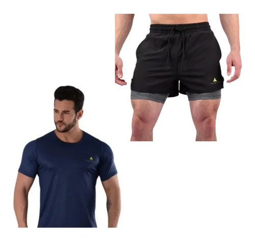 Conjunto! Remera Deportiva Urban +short Con Calza Hombre Ng