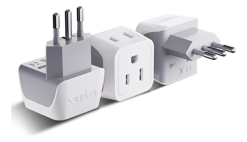 Adaptador De Enchufe De Viaje Ceptics Italia, Chile, Tipo L,