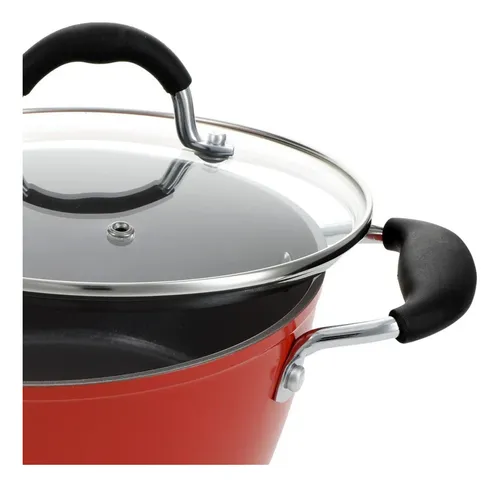 Cacerola Bohlier Modelo Venus 28cm Aluminio Tapa Vidrio Olla